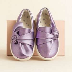 Cat & Jack Purple Slip-On Sneakers with Knot Detail